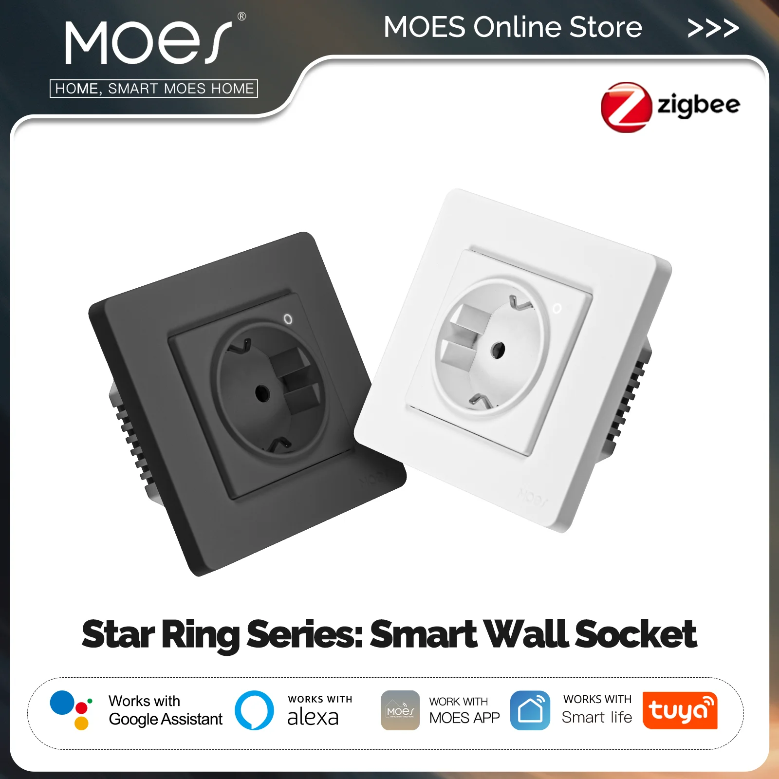 Smart Home Zigbee - MOES Tuya ZigBee Smart Socket EU