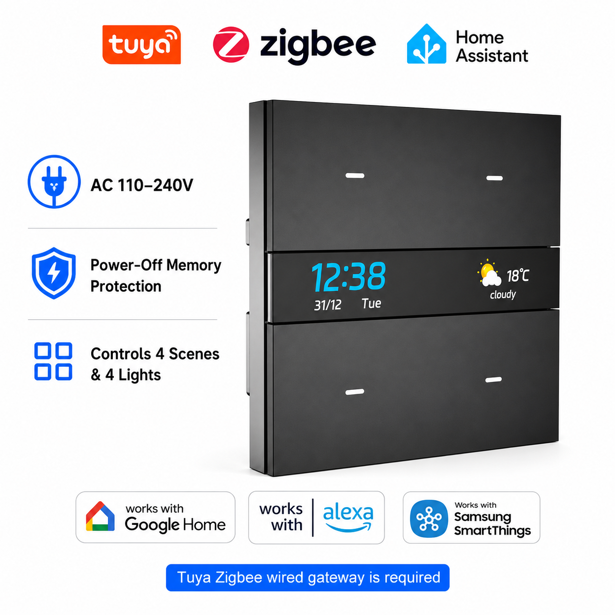 Smart Home Design - M8 pro Zigbee smart switch panel