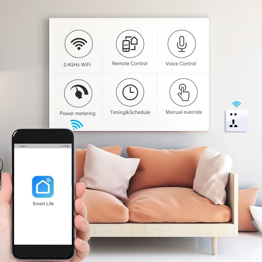 Customized Smart WiFi Wall Soc - Smart Home Design ulasan dan harga