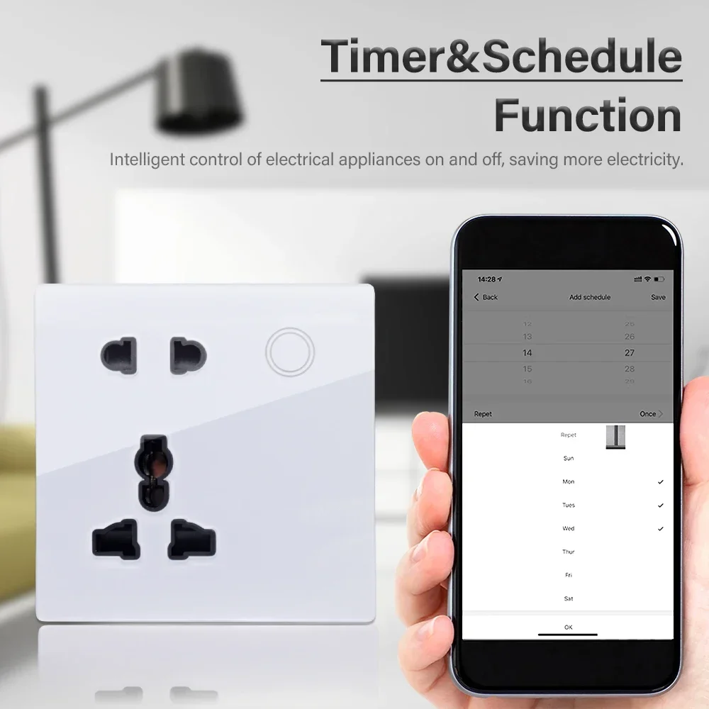Customized Smart WiFi Wall Soc - Smart Home Design ulasan dan harga