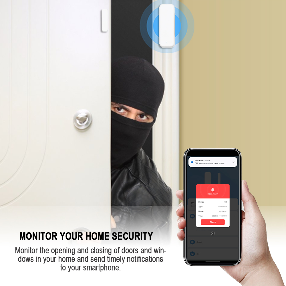 Tuya Smart WiFi Door Sensor Sm - Smart Home Notifications ulasan dan harga