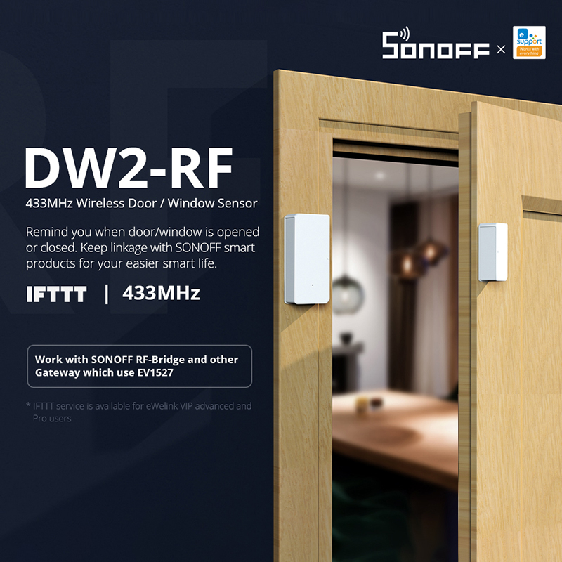 SONOFF DW2 RF 433Mhz Wireless  - Smart Home Notifications ulasan dan harga