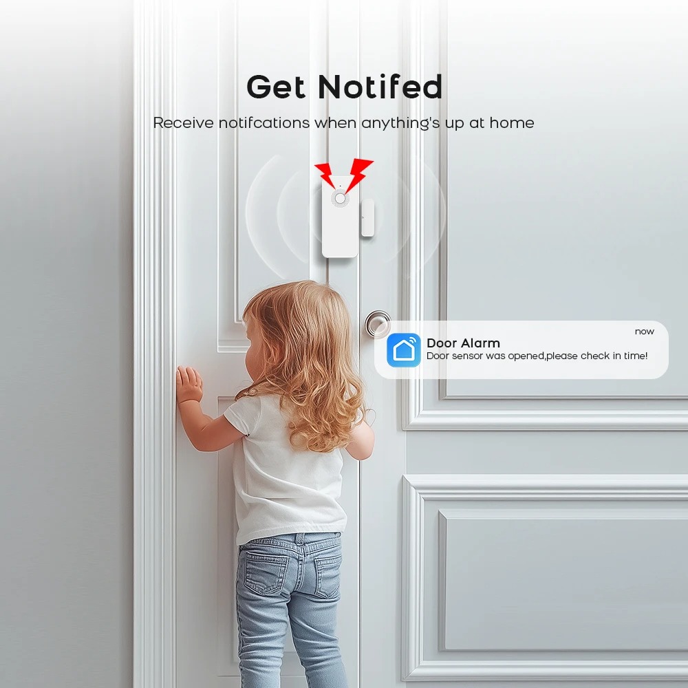 Tuya Smart WiFi Door Sensor Sm - Smart Home Notifications ulasan dan harga