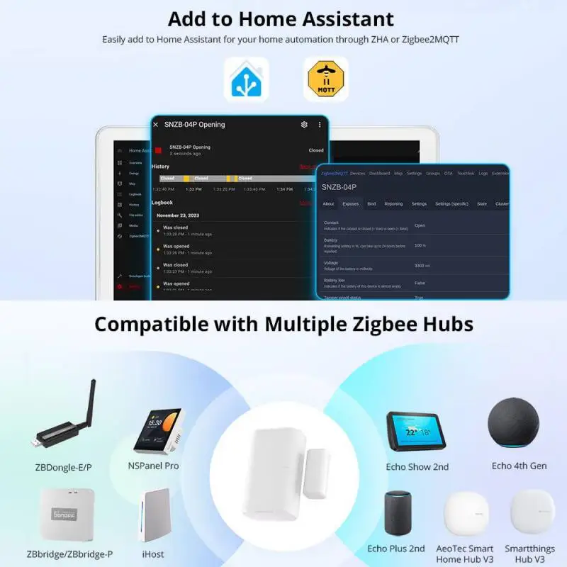 SONOFF SNZB-04P Zigbee Door Se - Smart Home Bridge ulasan dan harga