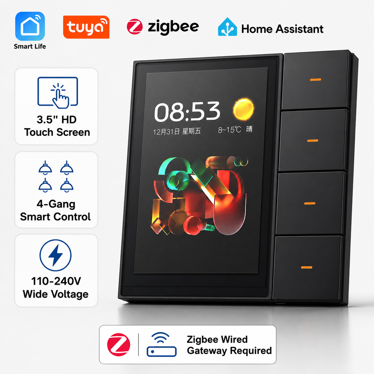 F3-pro Tuya Smart Panel ZigBee - Smart Home Automation ulasan dan harga