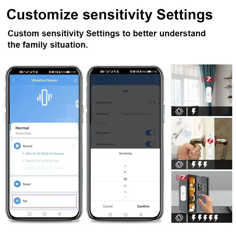 Tuya Zigbee Smart Vibration Se - Smart Home Notifications ulasan dan harga