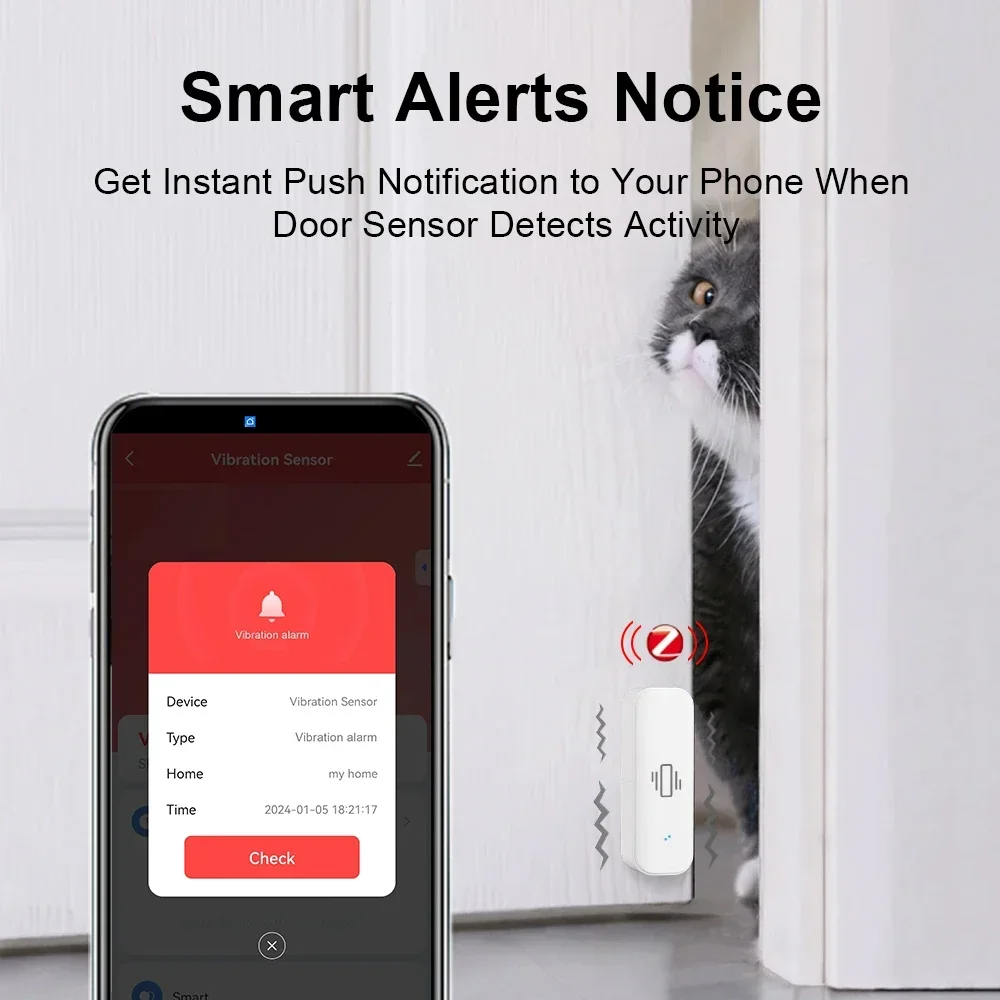 Tuya Zigbee Smart Vibration Se - Smart Home Notifications ulasan dan harga