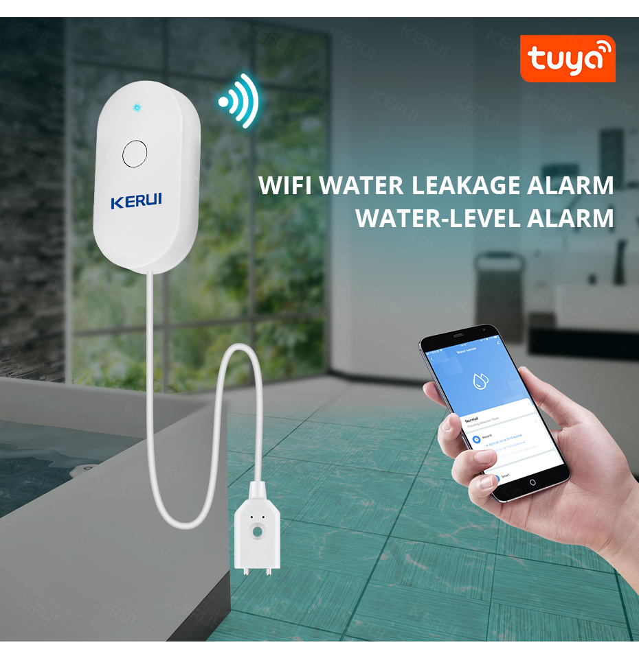 KERUI Smart  WiFi Water Sensor - Smart Home Notifications ulasan dan harga
