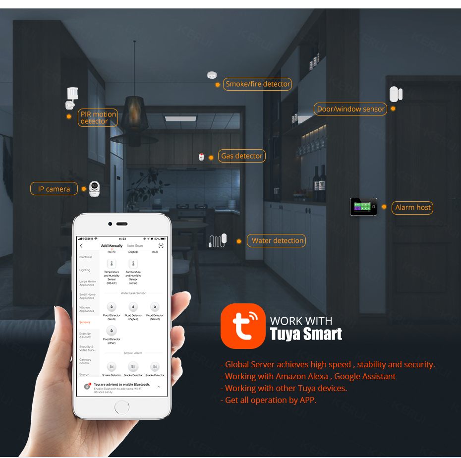 KERUI Smart  WiFi Water Sensor - Smart Home Notifications ulasan dan harga