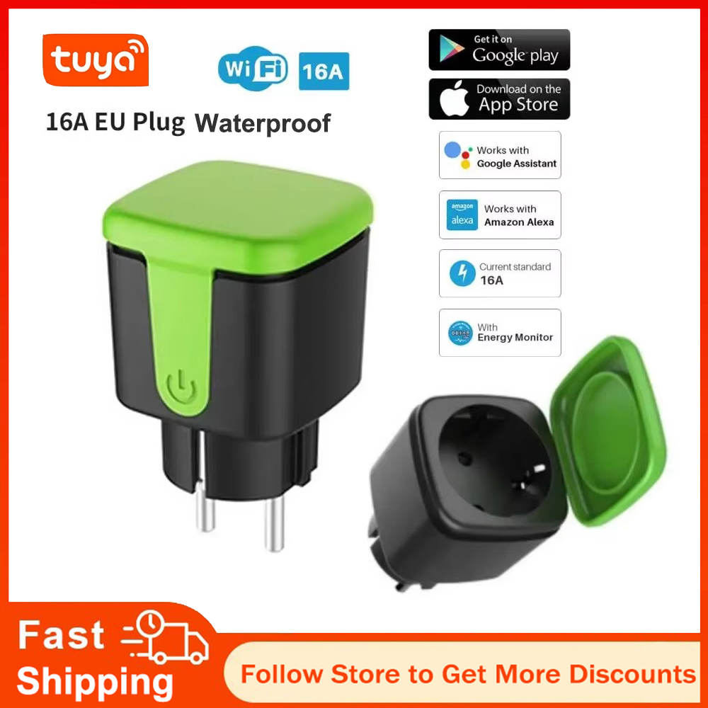 Tuya EU 16A WiFi Smart Waterpr - Smart Home Outdoor ulasan dan harga