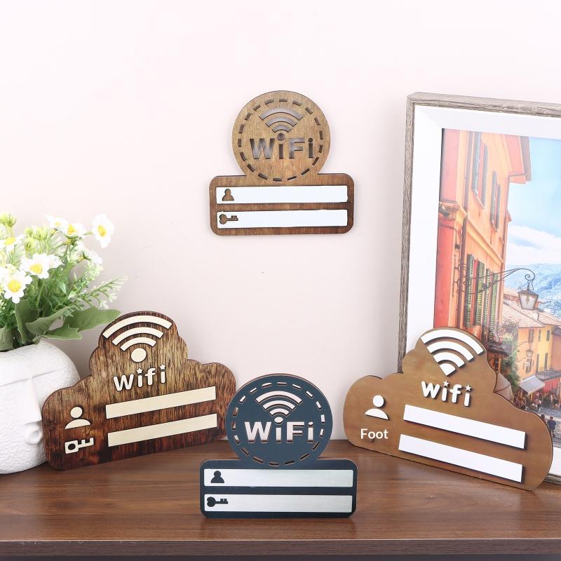 Wooden WiFi Password Sign Wall - Airbnb Smart Home ulasan dan harga