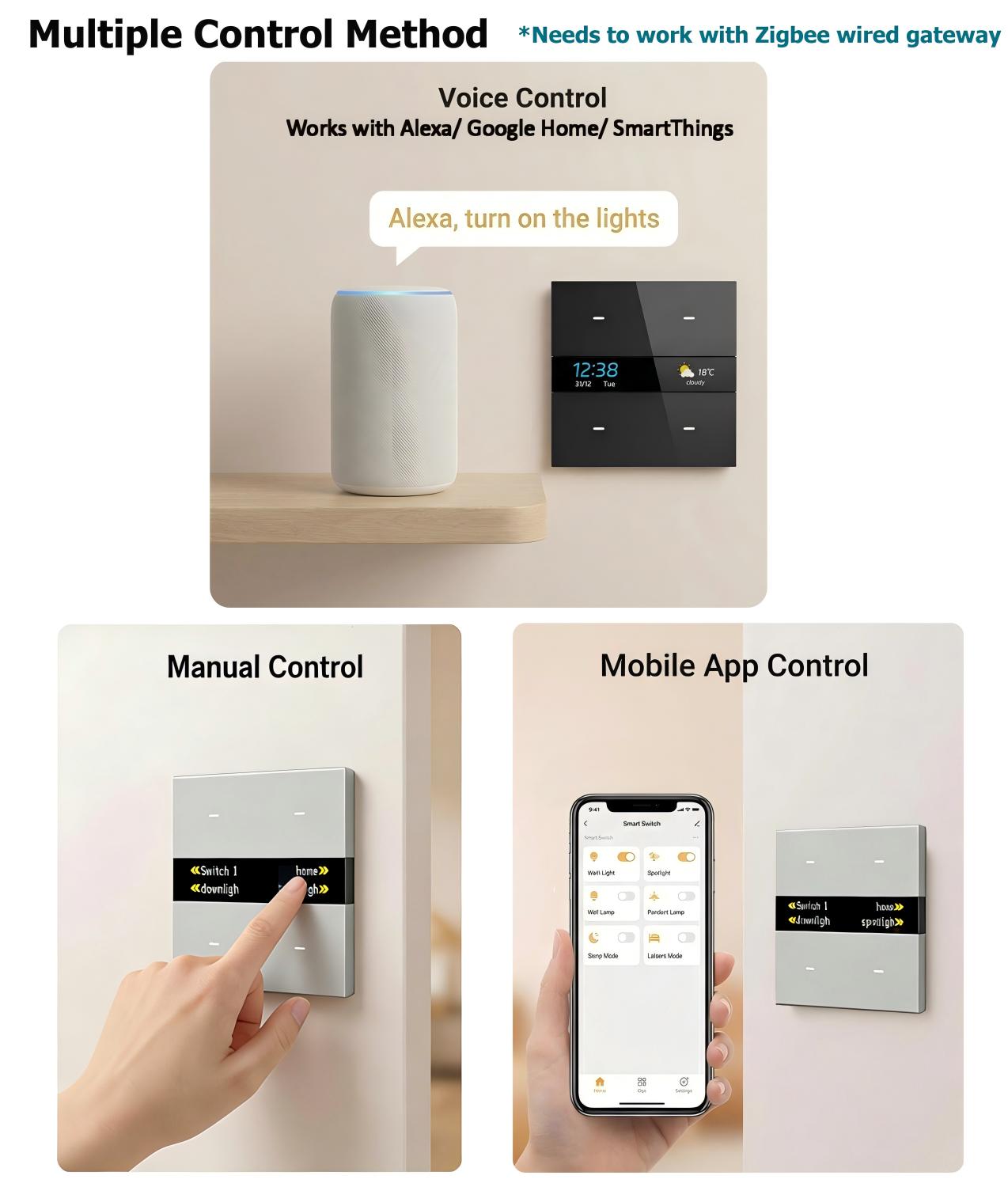 M8 pro Zigbee smart switch pan - Smart Home Design ulasan dan harga