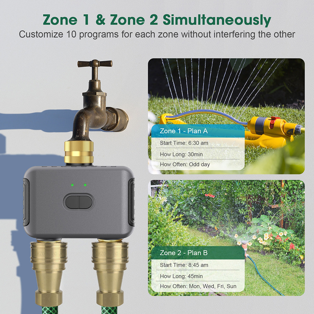 Tuya 2 Zone Watering Timer Gar - Smart Home Automation ulasan dan harga
